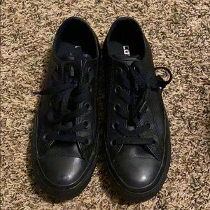 All Black Leather Converse